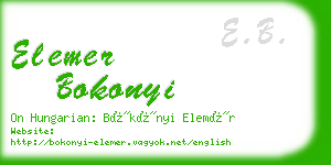 elemer bokonyi business card